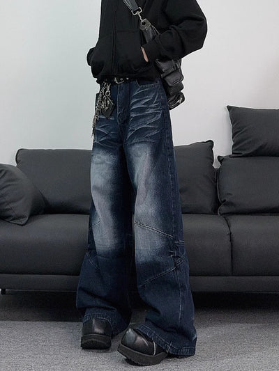 Jeans Azul Retro Desgastado Estilo Callejero Americano para Hombre - Image 7