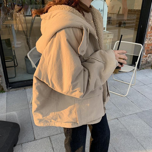 Abrigo de Lana de Cordero Doble Faz Acolchado para Mujer - Image 11