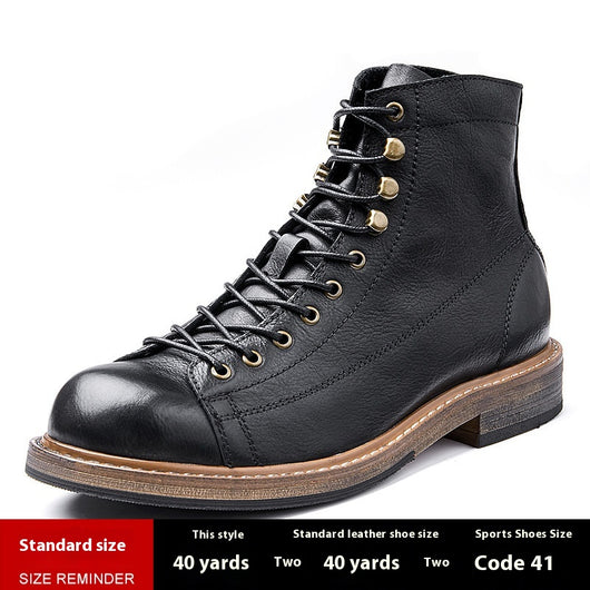 Bota de Trabajo Tipo Militar en Cuero Genuino - Caña Alta para Hombre - Image 6