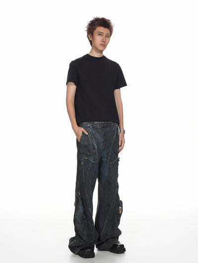 Pantalones Vaqueros Oversized Estilo Urbano Americano Corte Pesado - Image 22
