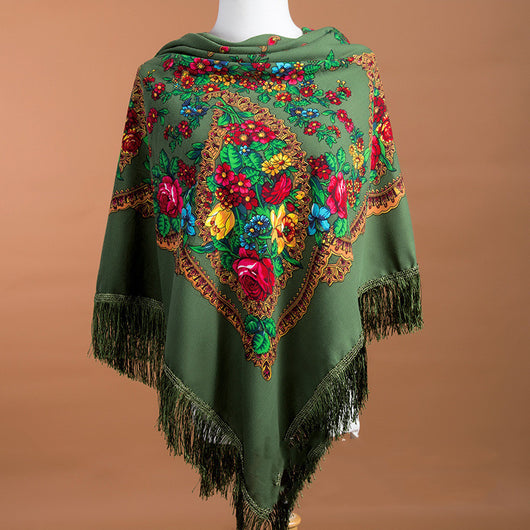 Foulard Cuadrado Étnico con Flecos - Abrigo Cálido y Elegante - Image 29