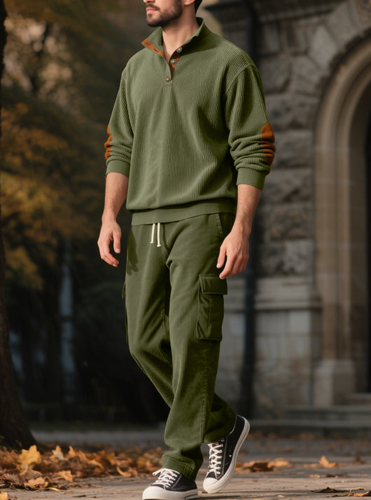 Sudadera y Pantalón de Pana con Cuello Alto y Acceso Controlado - Image 23