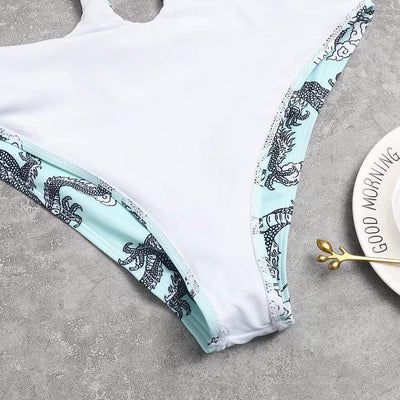 Traje de Baño Enterizo Triangular Estampado para Mujer - Image 8