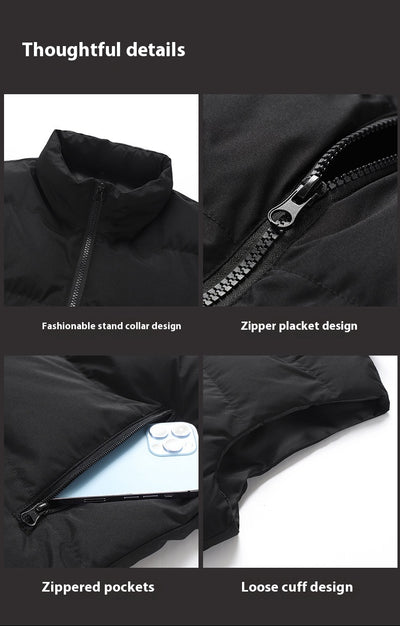 Chaleco Abrigo Suelto Cálido para Hombre Talla Grande con Cuello de Pie - Image 18