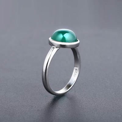 Anillo de Ágata Verde Natural - Diseño Minimalista para Mujer - Image 7