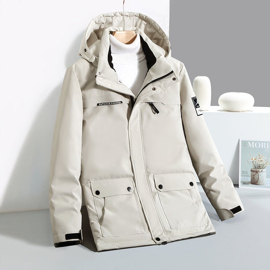 Chaqueta Acolchada de Plumón de Pato para Hombre con Cuello de Piel - Image 27