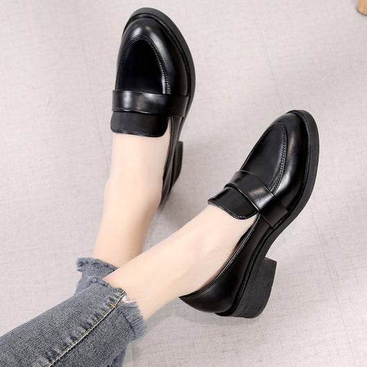 Zapatos Casuales de Tacón Grueso y Punta Afilada para Mujer - Image 5