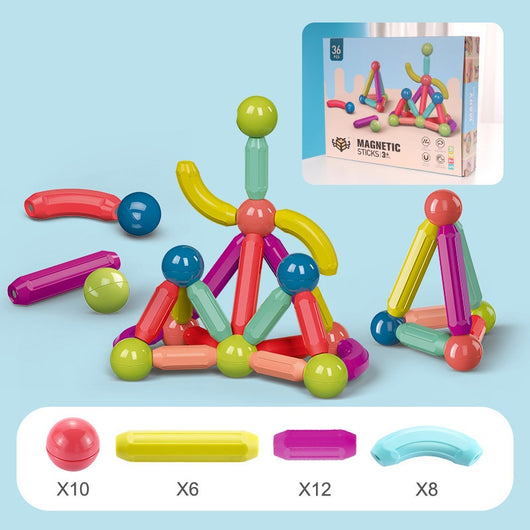 Juego de Construcción Magnética Grande para Aprendizaje Temprano - Bloques Variados DIY - Image 5