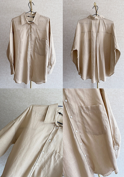 Camisa Lino Suelta Manga Larga Lazy - Image 10