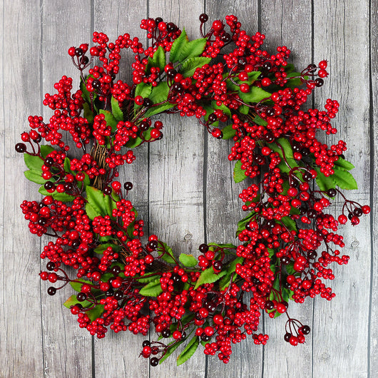 Guirnalda Navideña con Frutos de Espino Chino - Adorno para Árbol de Navidad