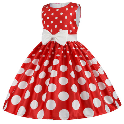 Vestido Infantil con Estampado Irregular y Lazo Festivo - Image 16