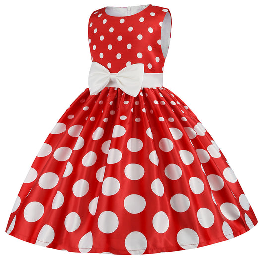 Vestido Infantil con Estampado Irregular y Lazo Festivo - Image 16