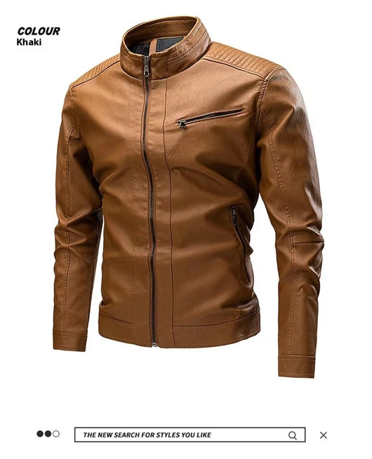 Chaqueta de Cuero para Motociclista Retro - Estilo Casual Primavera Otoño - Image 36