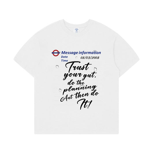 Camiseta Suelta con Estampado de Letras para Hombre - Image 13