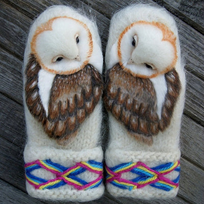Guantes de Lana Tejidos con Diseño de Búhos - Cálidos y Acogedores para Invierno - Image 4