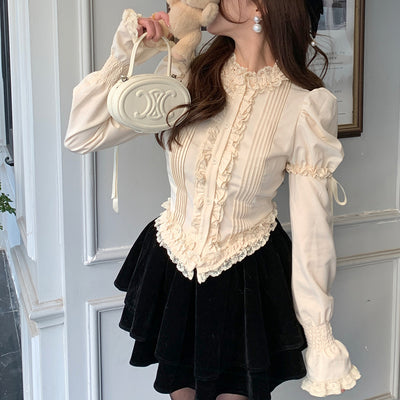 Blusa de Manga Larga con Volantes