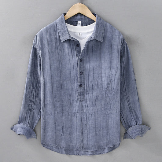 Camisa de Lino Casual con Textura Arrugada - Image 2