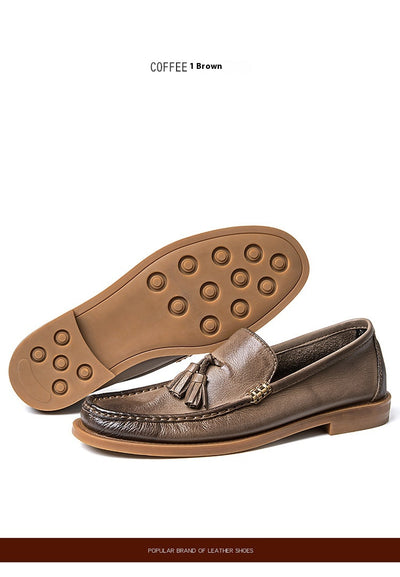 Zapatos de Cuero Genuino Estilo Inglés Transpirables para Hombre - Image 10