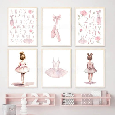 Cuadro Infantil con Letras y Números para Decoración de Habitación