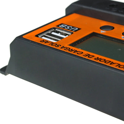 Controlador Solar LCD con Panel de Carga Naranja - Image 3