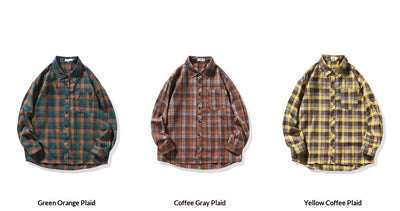 Camisa Casual Suelta a Cuadros Manga Larga para Hombre - Image 11