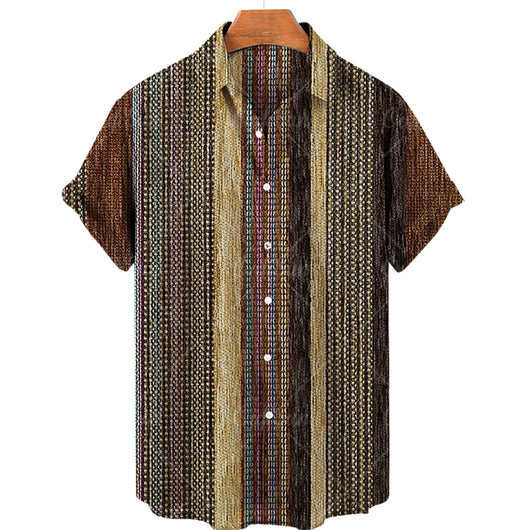 Camisa Vintage de Verano para Hombre Cuello V Talla 5XL - Image 45