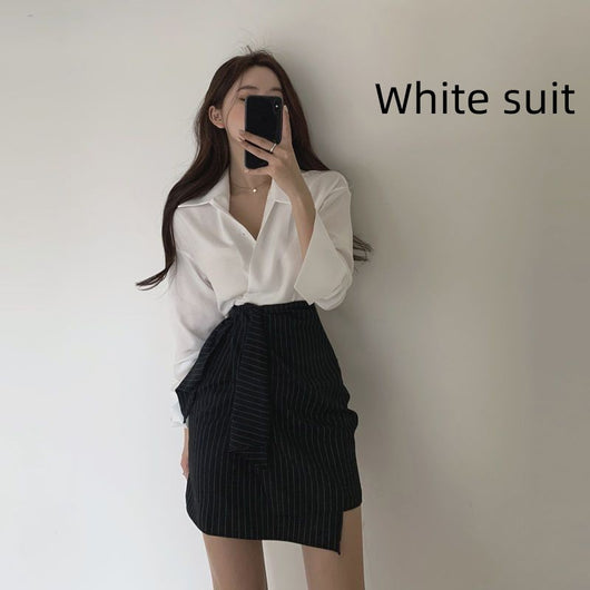 Conjunto de Dos Piezas: Blusa y Falda Talle Alto Evasé Reductora - Image 18