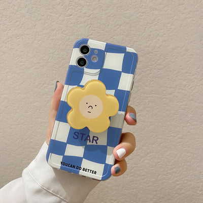 Funda para iPhone Diseño Cuadros y Flores Azul - Image 20