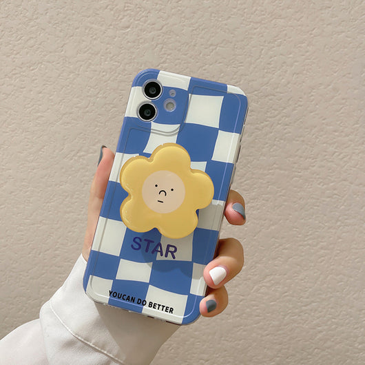 Funda para iPhone Diseño Cuadros y Flores Azul - Image 20