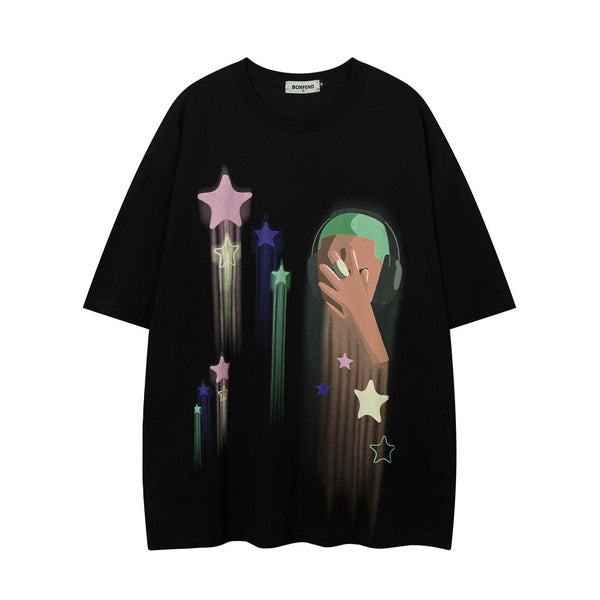 Playera de Algodón para Hombre con Estampa de Estrella de Cinco Puntas - Image 3