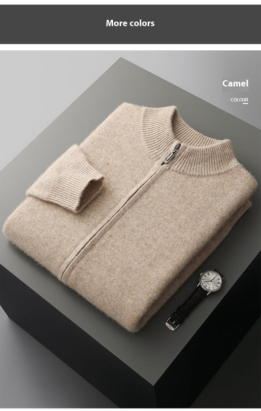 Cardigan de Lana para Hombre con Cuello Alto y Cierre de Cremallera - Image 23