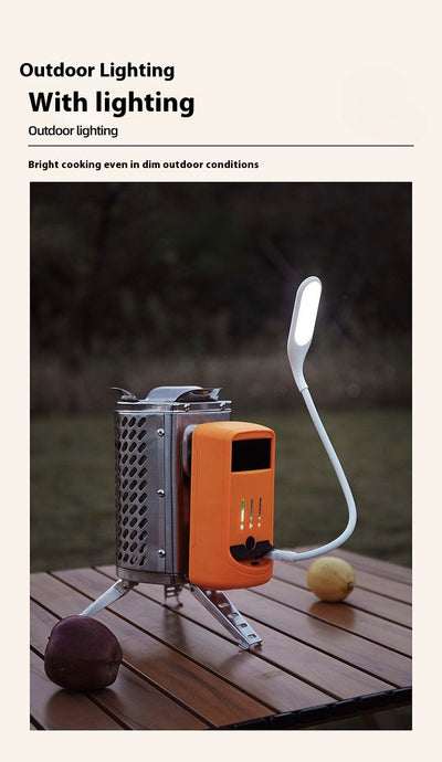 Estufa Portátil de Leña con Generador Térmico para Camping y Asados - Image 11