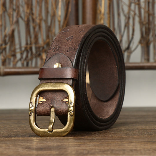 Cinturón de Cuero Estilo Coreano con Patrón Exclusivo para Hombre - Image 11