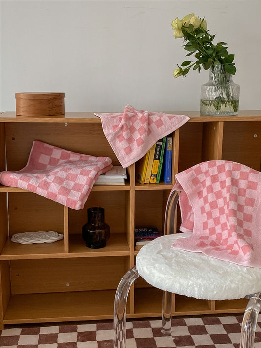 Toallas de Algodón Peinado Tejidas con Diseño Cuadrícula Padre e Hijo - Image 45