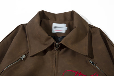 Chaqueta de Cuero Suelta con Bordado Gótico - Image 19