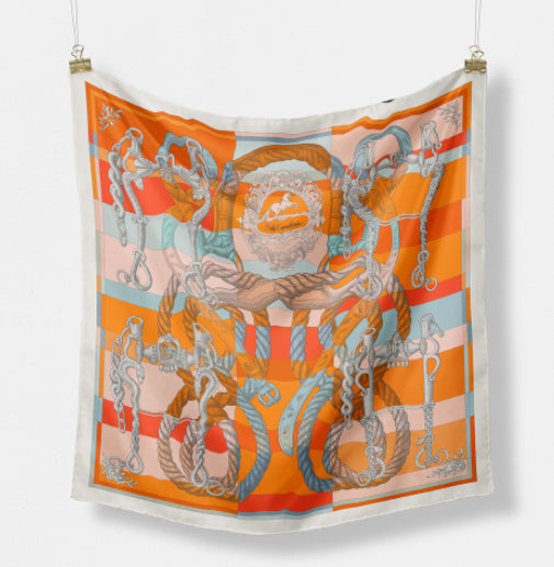Pañuelo de Seda Estampado Minimalista - Elegancia Versátil - Image 32