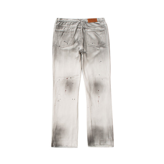Jeans Tie-Dye Desgastados con Bordes Crudos para Hombre - Image 2
