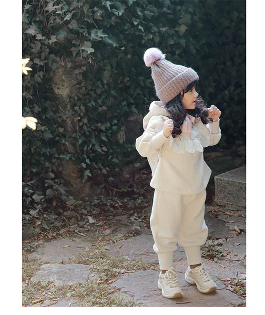 Sudadera con Capucha de Terciopelo y Encaje para Niñas Talla Plus - Image 5