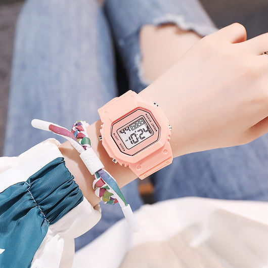 Reloj Deportivo Cuadrado Matcha Verde Estilo Coreano Mori College para Estudiantes - Image 11