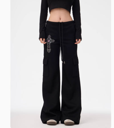 Pantalones de Pierna Ancha Gris para Mujer - Comodidad Deportiva - Image 4