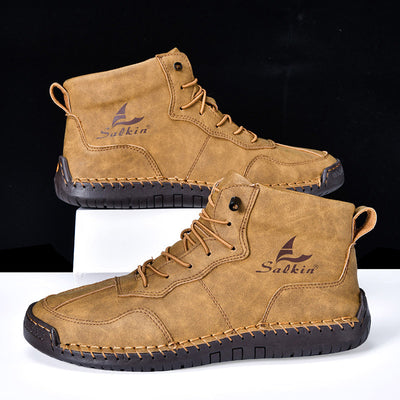 Botas Altas Retro de Cuero - Estilo Casual Urbano - Image 19