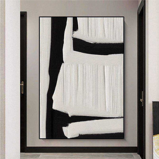 Cuadro Abstracto Minimalista Texturizado en Blanco y Negro - Arte Moderno Hecho a Mano - Image 7