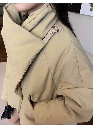 Abrigo Acolchado de Algodón con Solapa Ancha para Mujer - Image 12