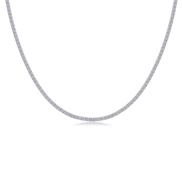 Collar Colgante Lujo Invierno - Plata S925 Baño Platino con Moissanita Premium