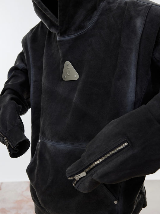 Sudadera con Capucha Gris Desteñida para Hombre - Image 4