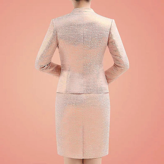Traje de Madre Elegante en Color Sólido para Bodas - Image 2