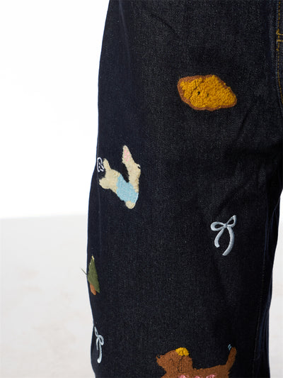 Pantalones Jeans Anchos Patchwork Salchicha Mujer - Casual y Cómodo - Image 22