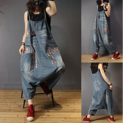 Overol Denim Suelto Estilo Moderno para Mujer