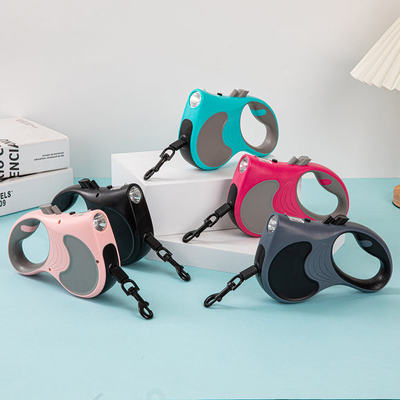 Correa retráctil automática para mascotas con luz LED
