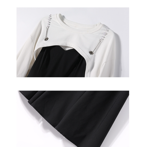 Vestido Midi de Dos Piezas con Cadena de Perlas - Image 14